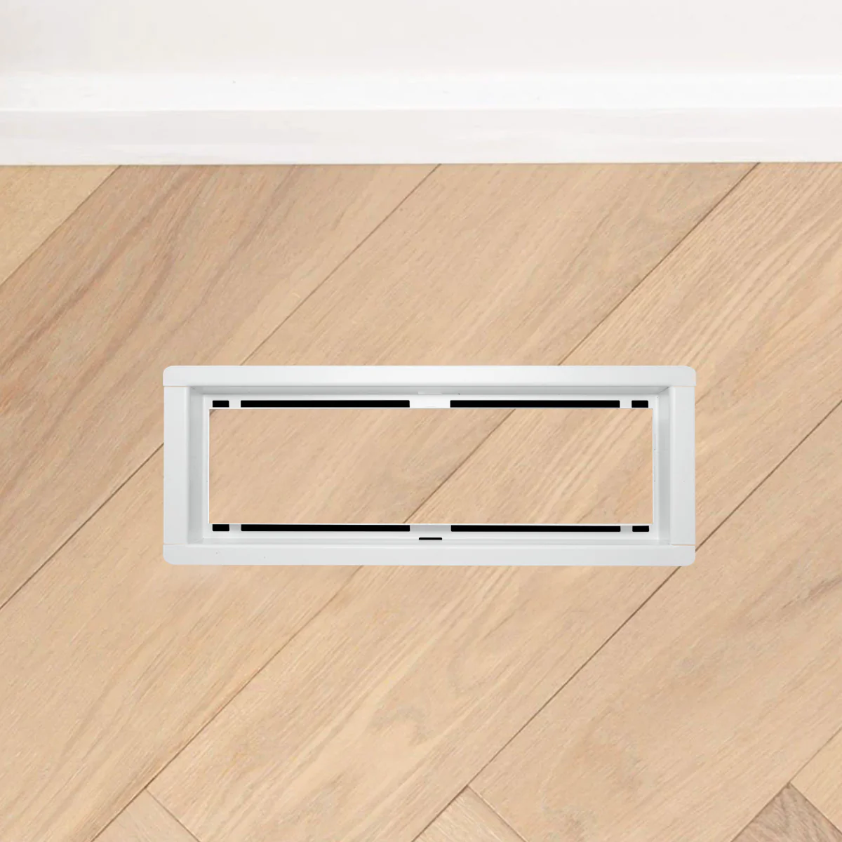 DAVENTE Magnetic Matte White Top Flush Mount Floor Vent, 4" x 12" Duct Opening - Image 2